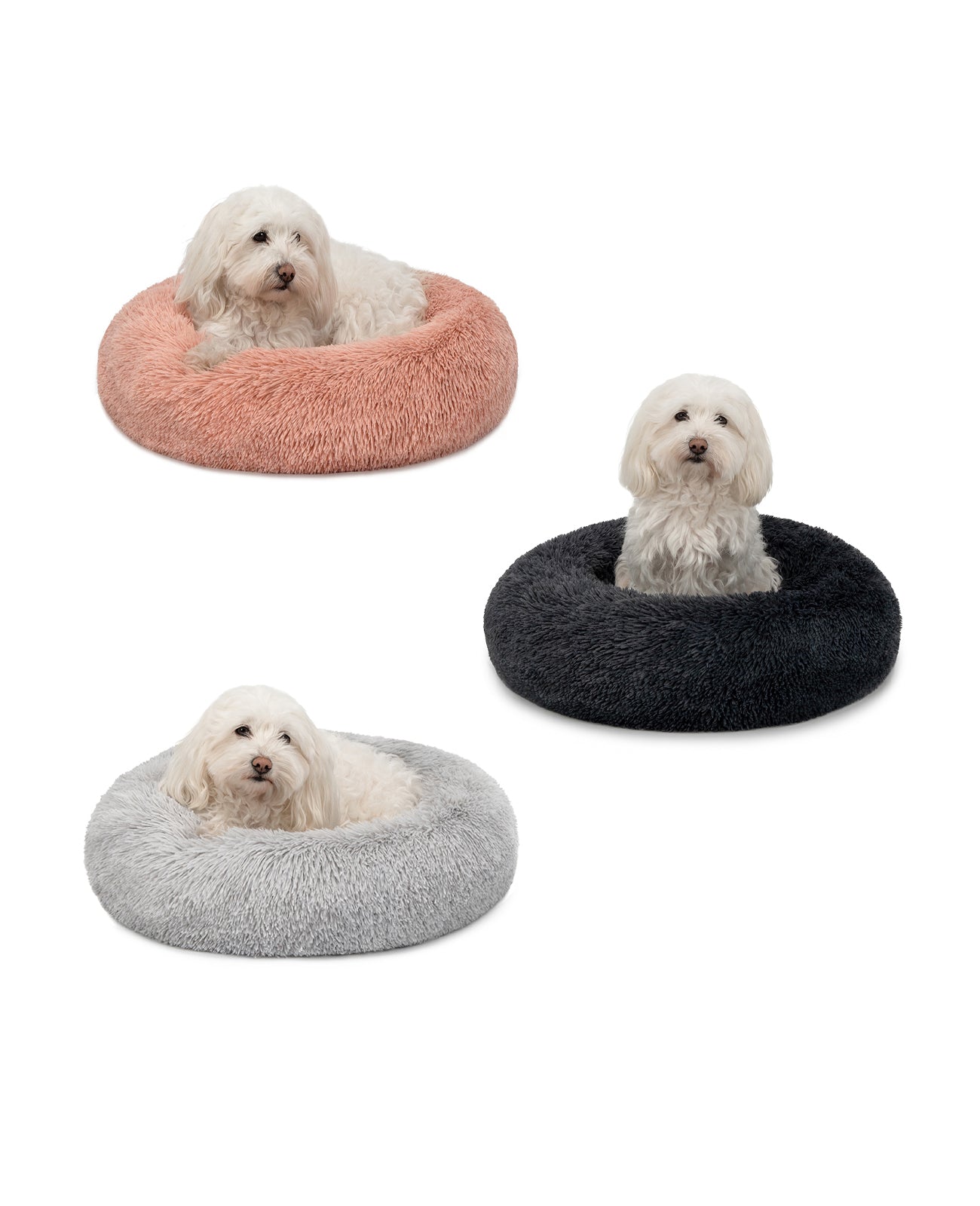 Lionto Hundebetten cuccia donut 60 cm grigio scuro peluche