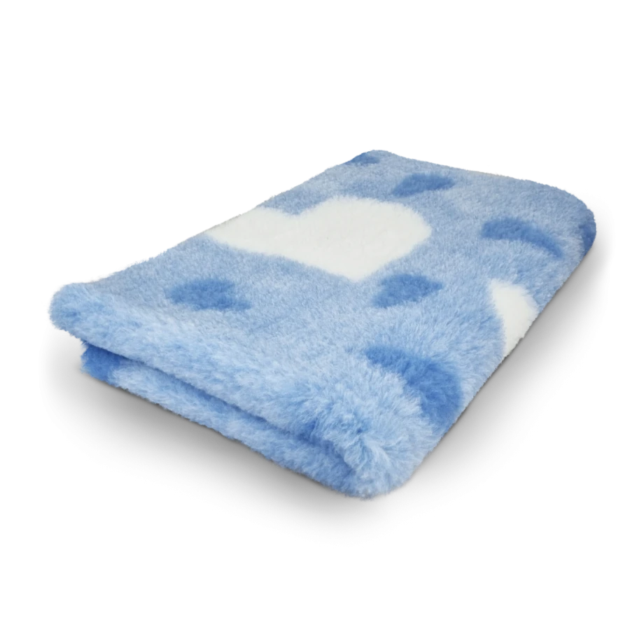 Toscani Vet Bed tappeto animali azzurro cuori pelo 28 mm antiscivolo
