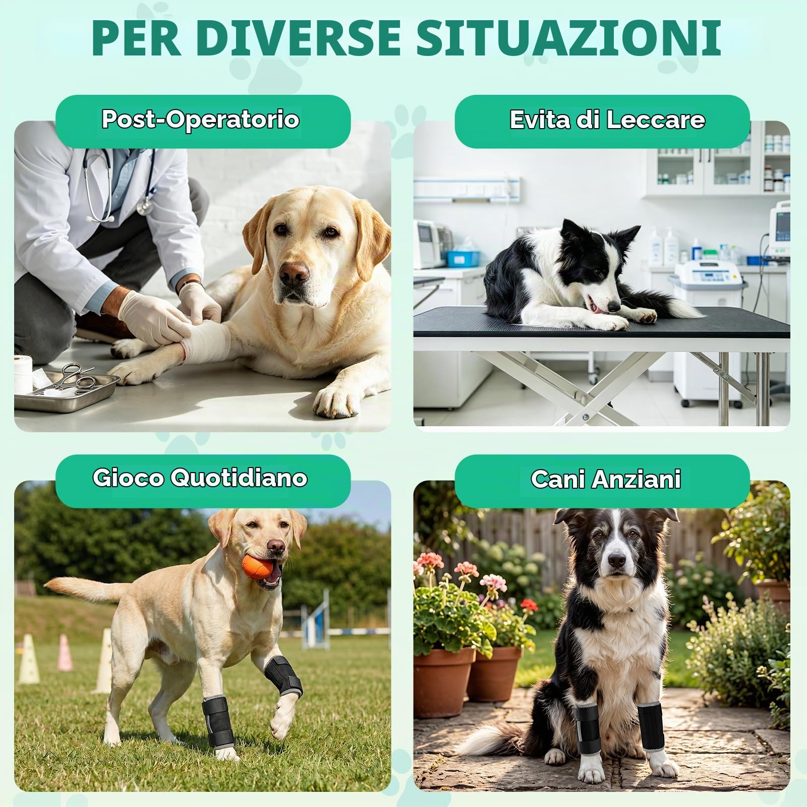 Ohcozzy Ginocchiere per Cani S 2 pezzi anti-leccamento