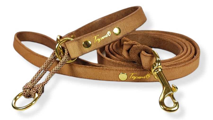 Toscani Cuoio completo collare guinzaglio 20mm