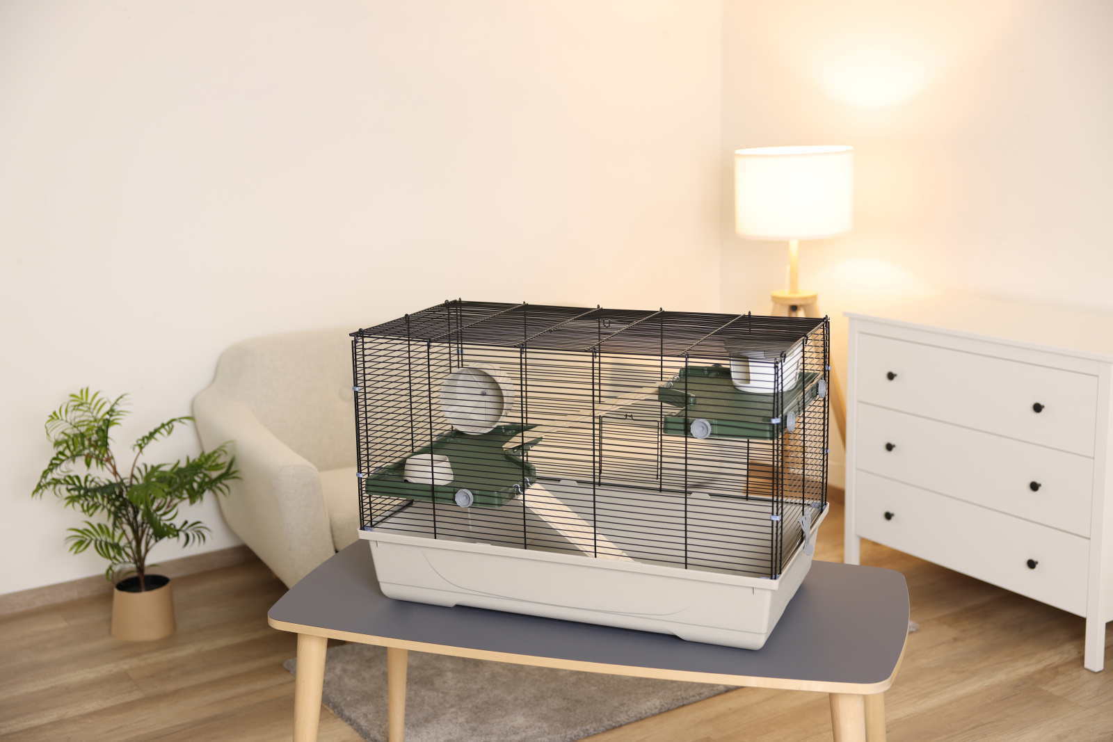 Kerbl Pet Flat Nature gabbia criceti 3 piani con ruota