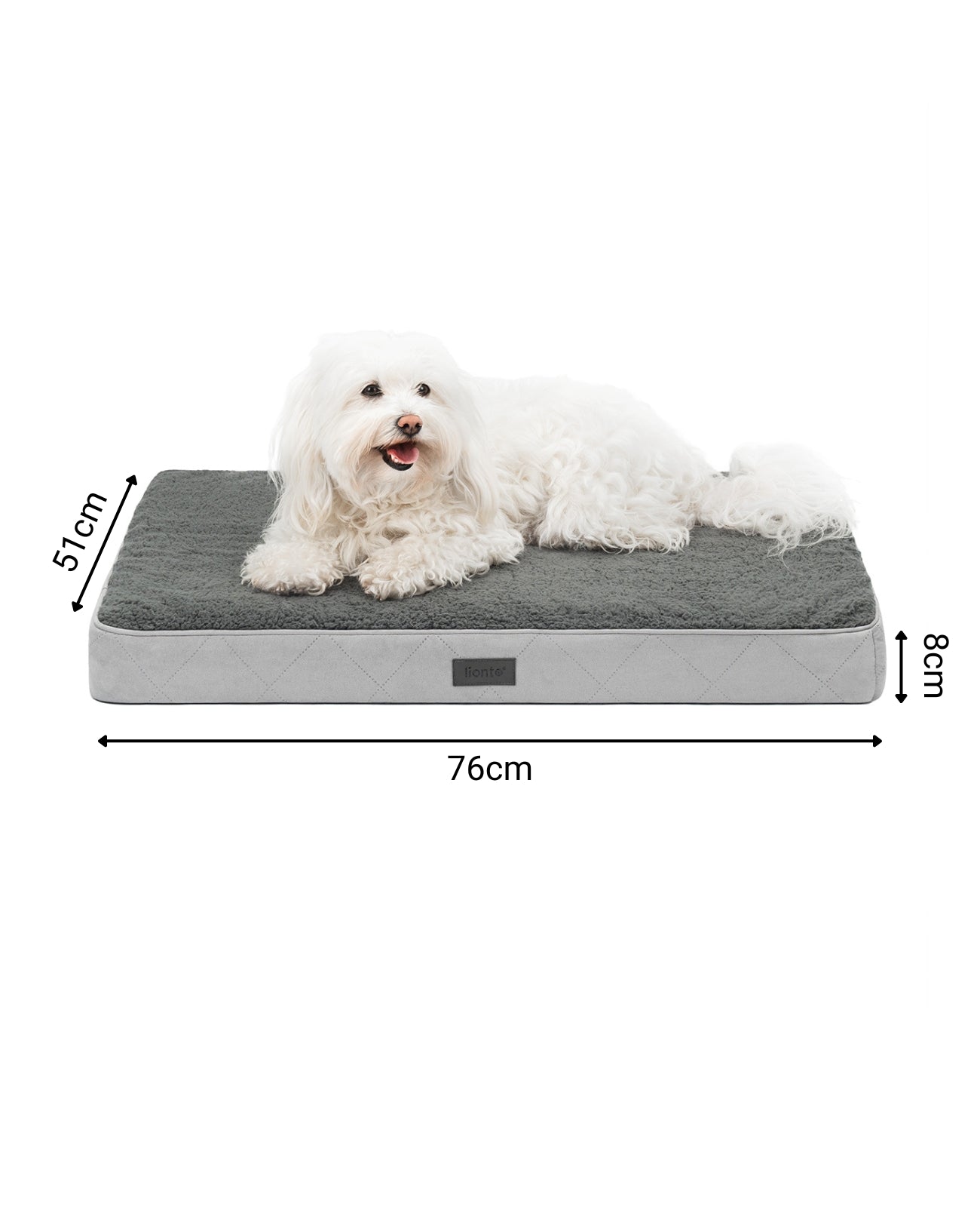 Lionto Hundebetten cuccia ortopedica grigia 76x51x8 cm peluche