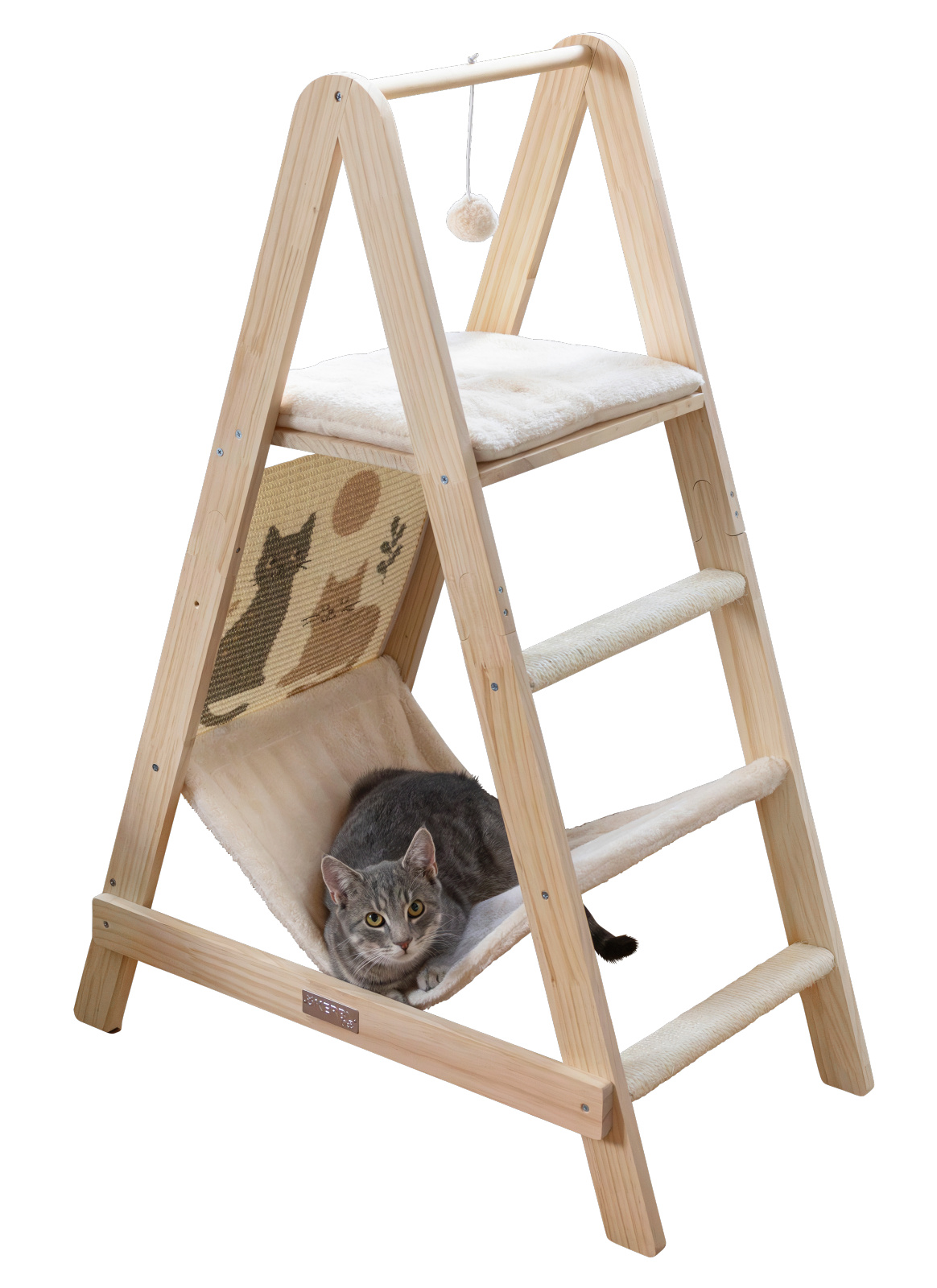 Kerbl Pet Ladder torre tiragraffi in legno con amaca