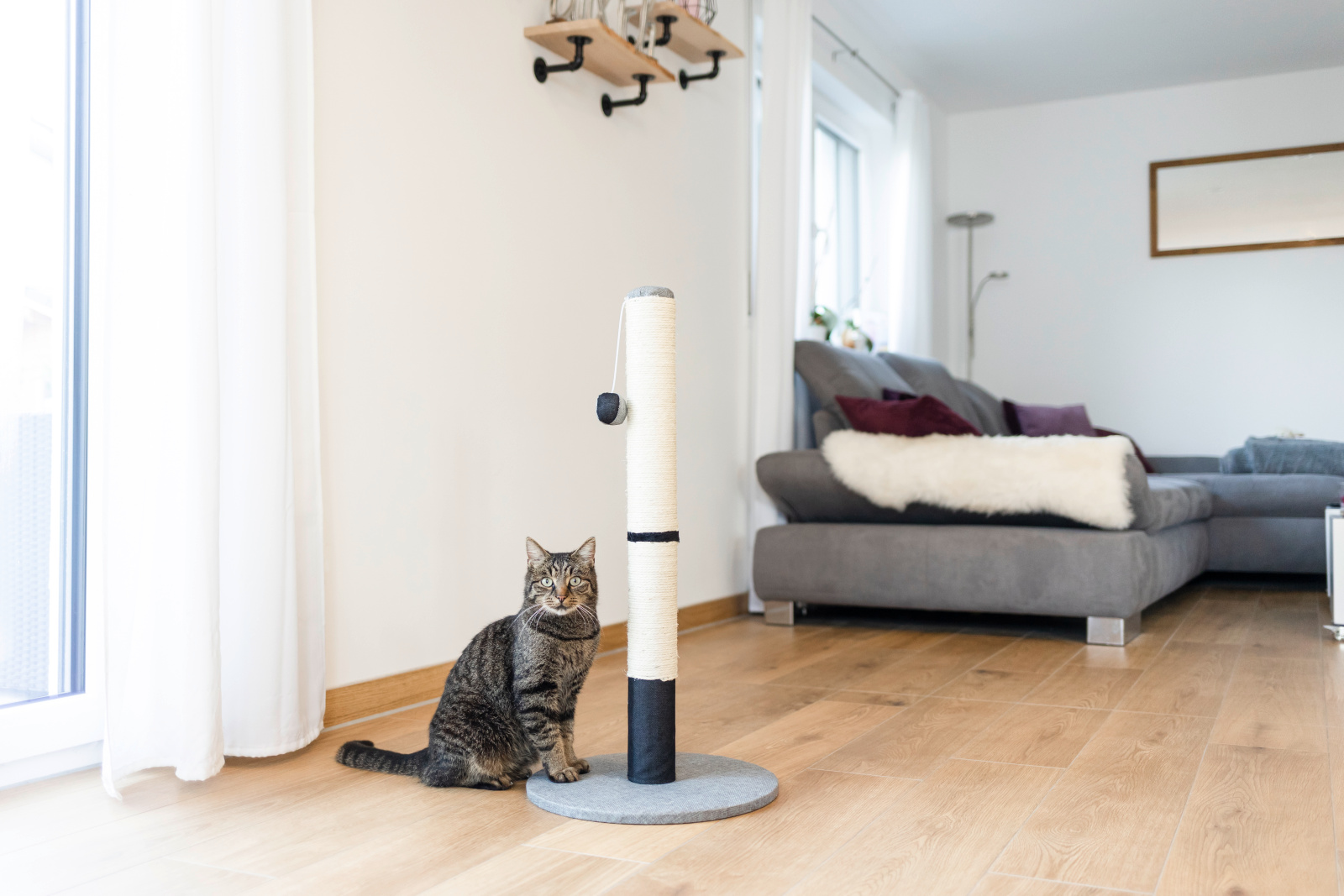 Kerbl Pet Opal Pro tiragraffi gatto sisal 80 cm con pallina