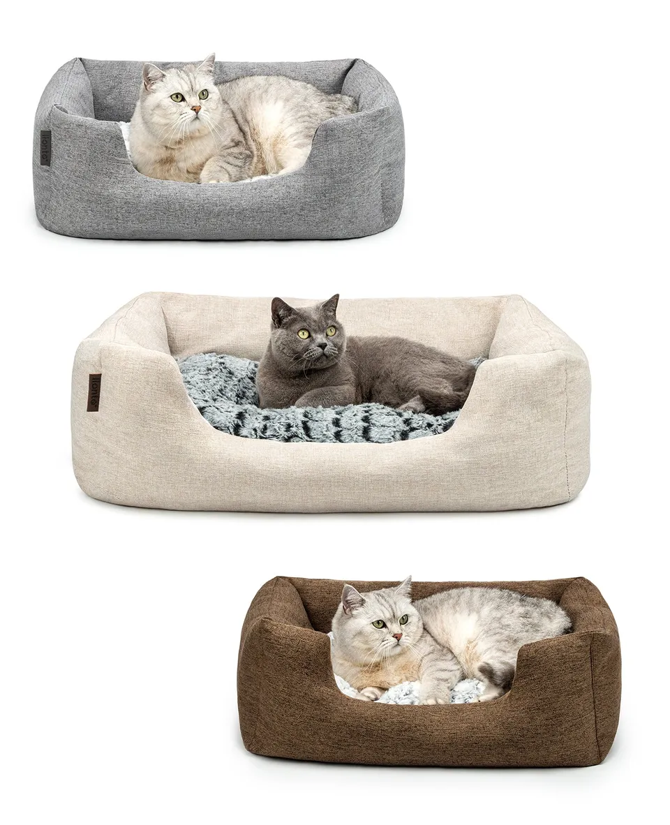 Lionto Katzenbettchen letto beige 60x50x22 cm reversibile