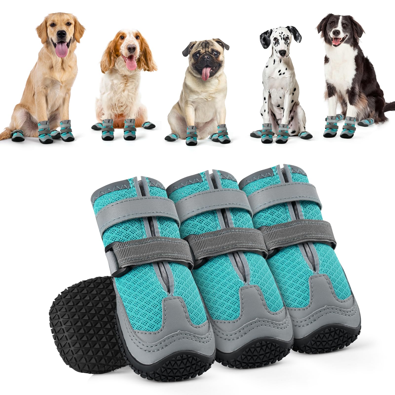 OHCOZZY Scarpette Cane L Nere Impermeabili 4 Pezzi