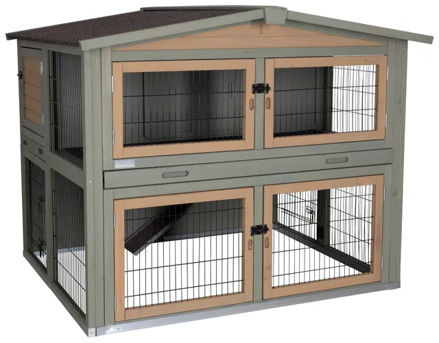 Kerbl Rodent House Suite conigliera legno due piani con recinto