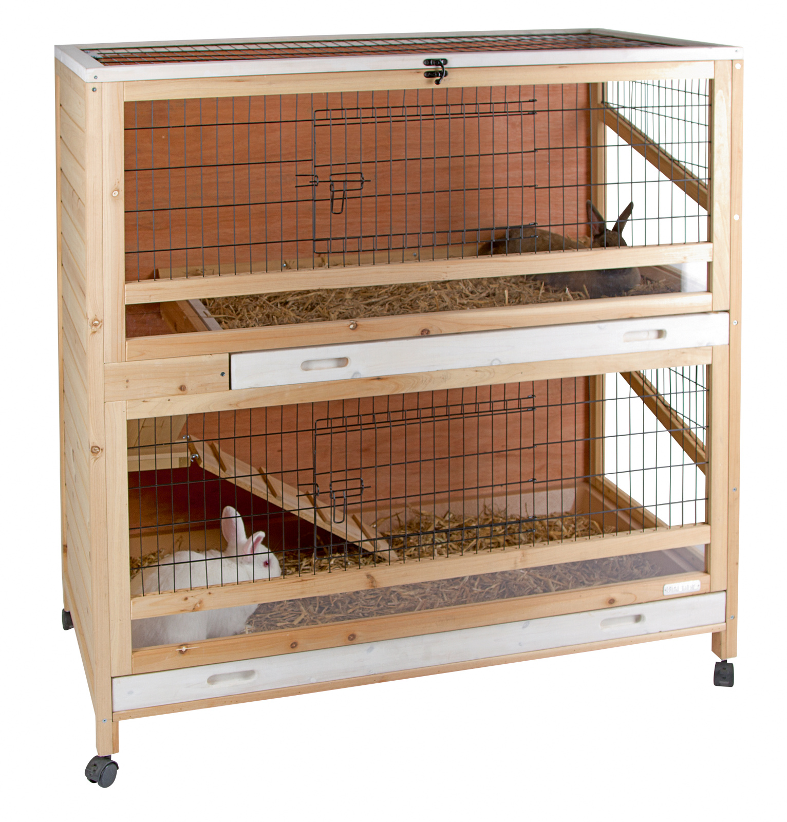 Kerbl Pet Indoor Deluxe gabbia conigli due piani con ruote