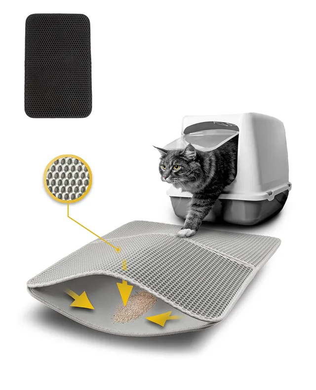 Lionto Katzenpflege tappetino lettiera gatto grigio 76x61 cm EVA