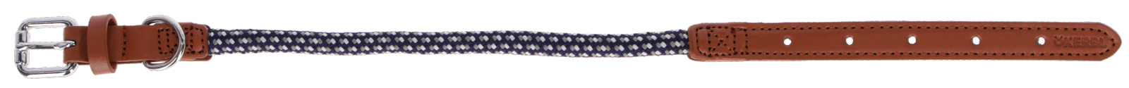 Kerbl Phoenix collare cane rotondo nylon ecopelle fibbia