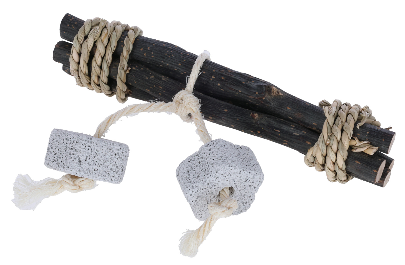 Kerbl Pet Play legno rosicchiare conigli con pietra lavica