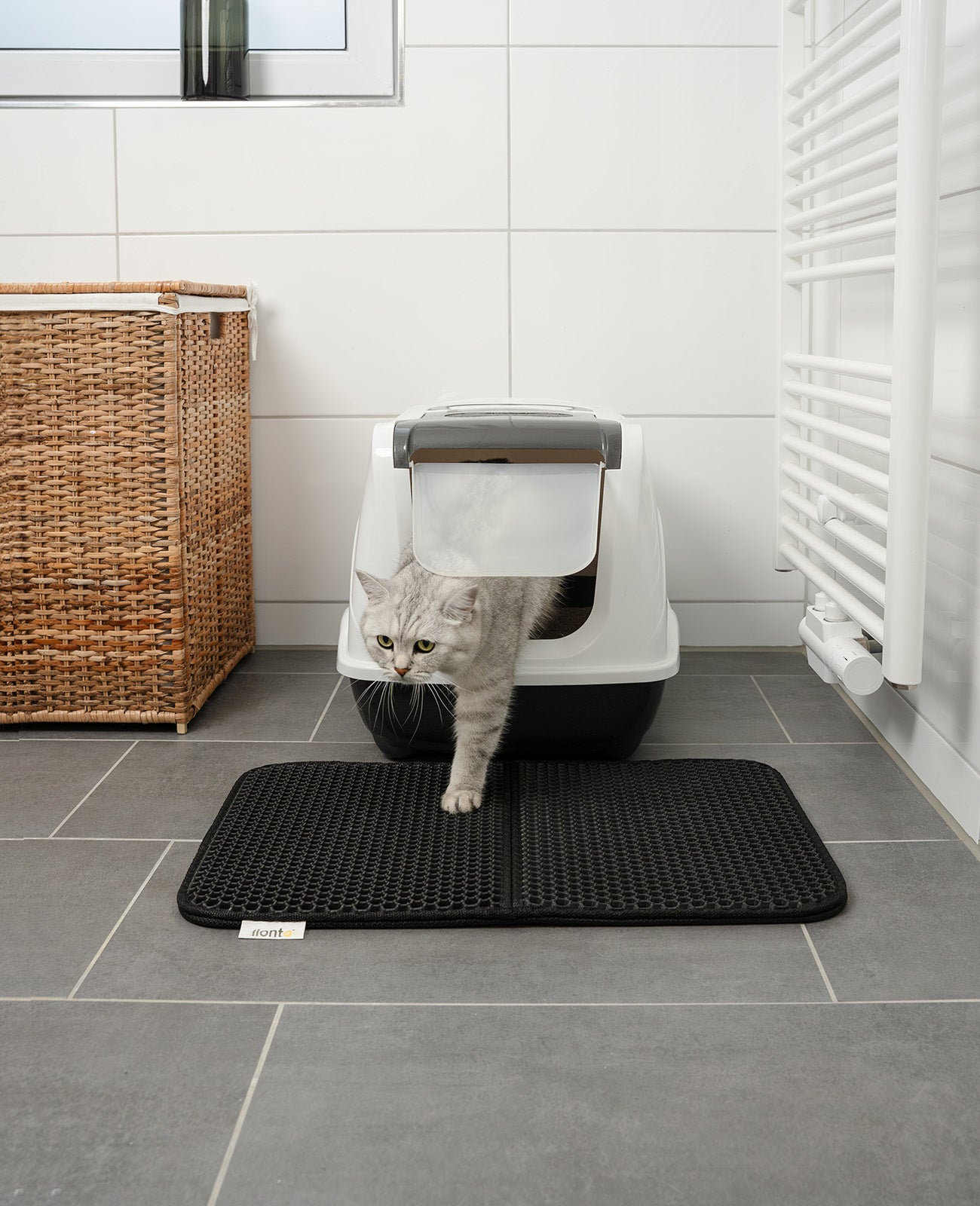 Lionto Katzenpflege tappetino lettiera gatto grigio 76x61 cm EVA