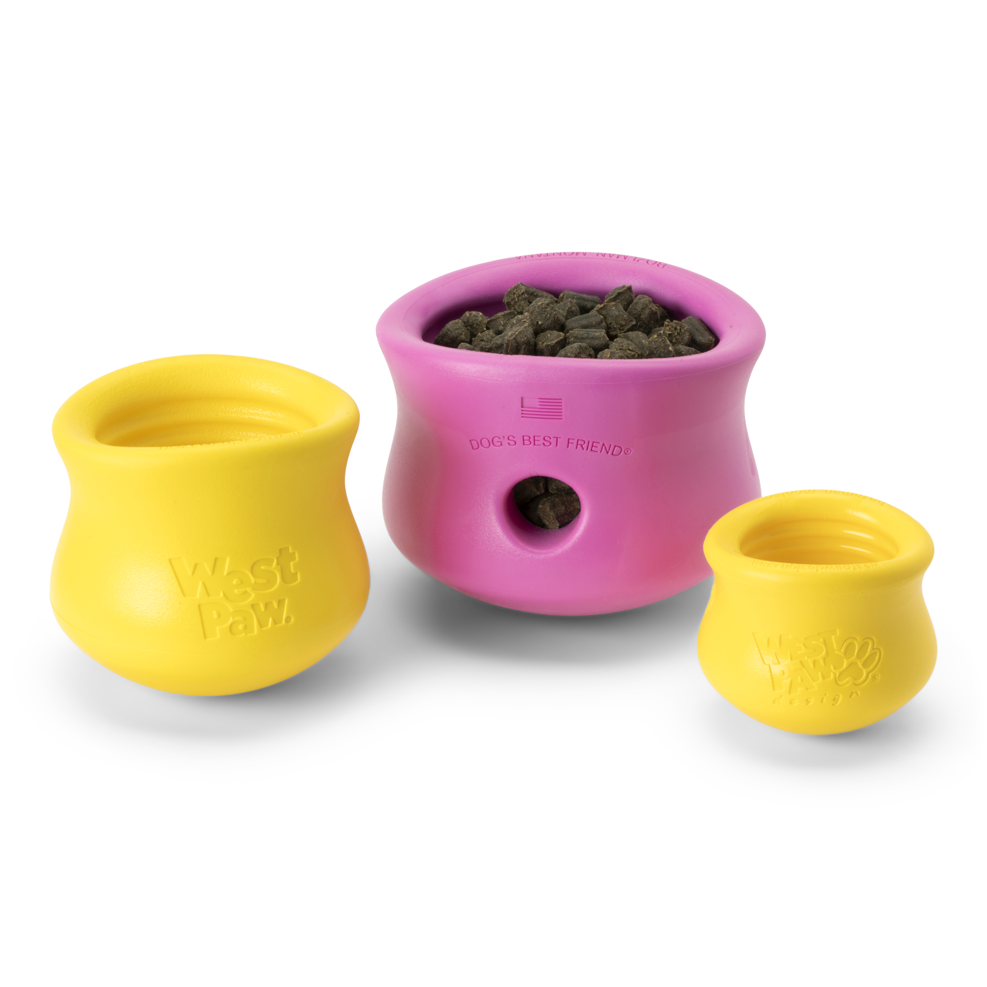 West Paw Toppl Dandelion Giallo puzzle cane