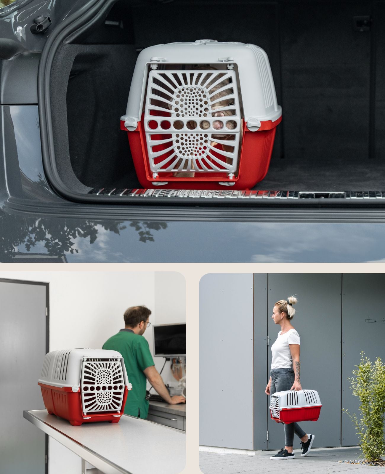 Lionto Katzentransportboxen trasportino gatto 55x36x36 antracite