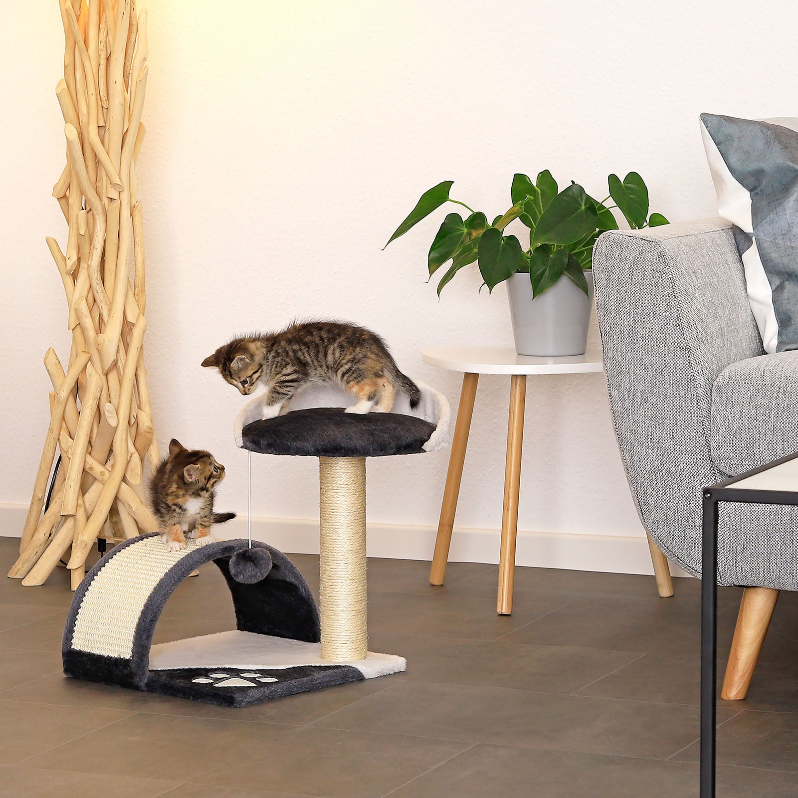 Lionto Katzenkratzbäume tiragraffi gatto 43 cm beige bianco
