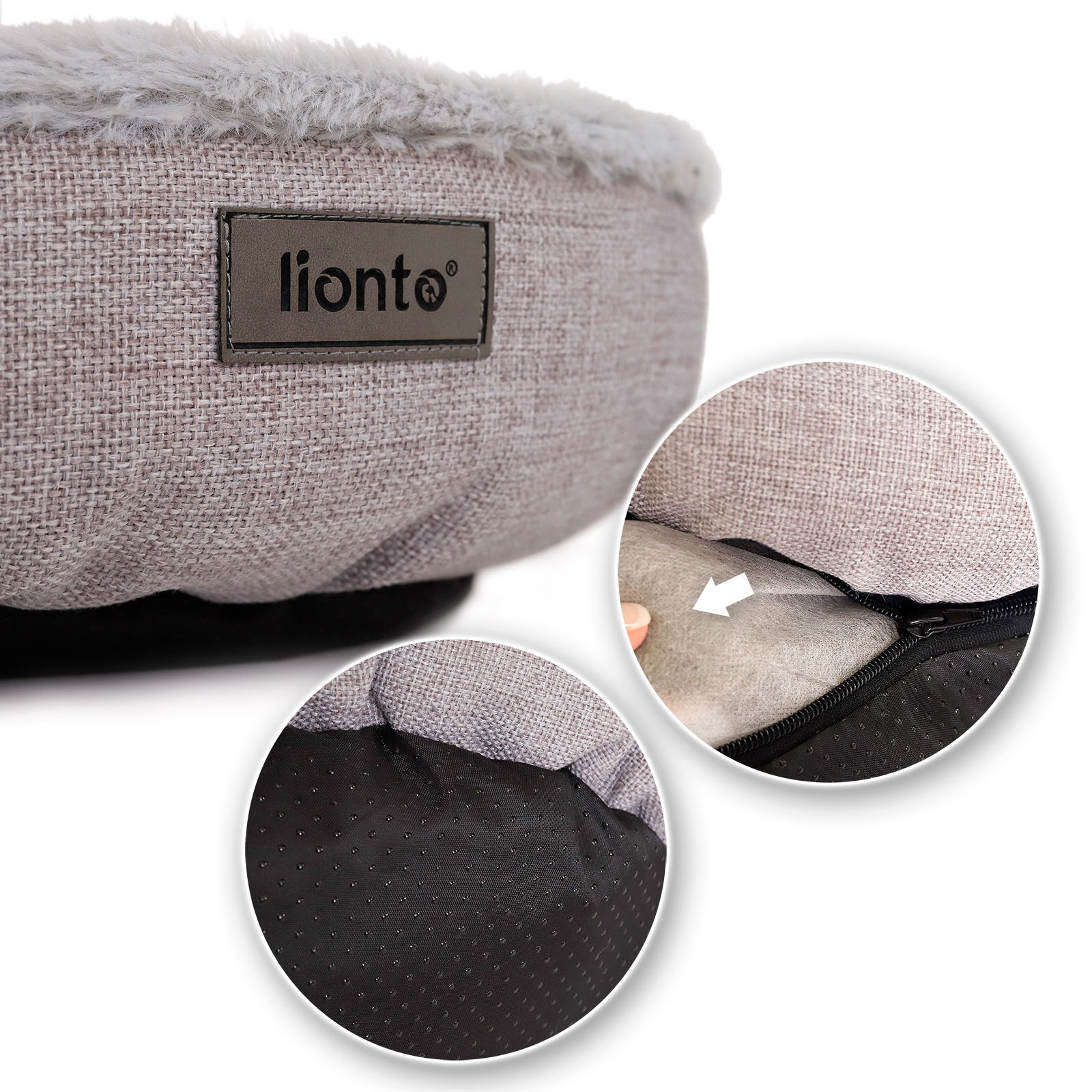 Lionto Katzenbettchen cuccia gatti grigia 55 cm donut morbida