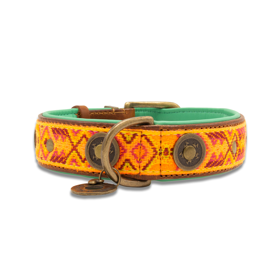 Dog with a Mission Boho Chica collare cane pelle XL arancione 48-57cm