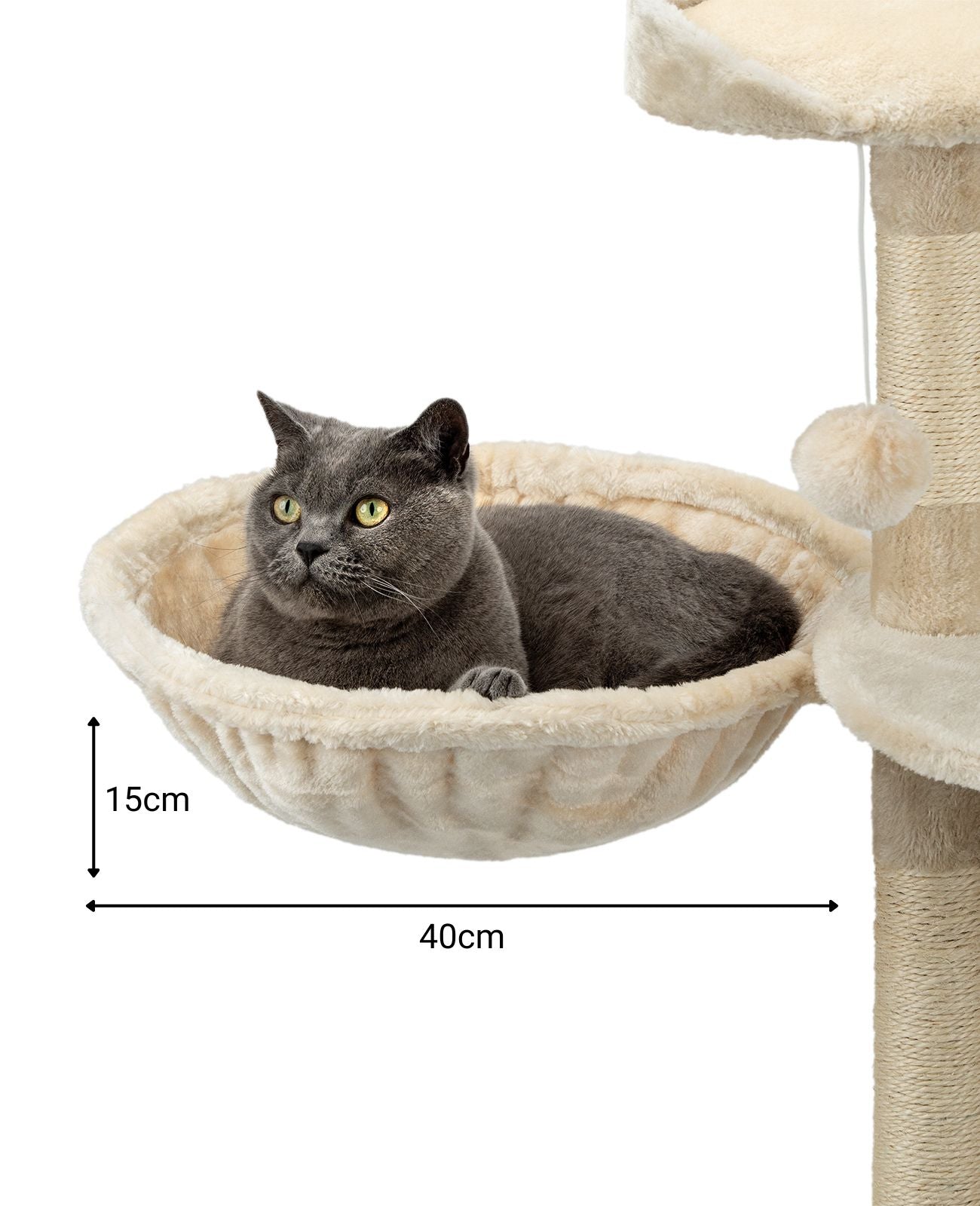 Lionto Katzenkratzbäume amaca gatti beige 40 cm profondità 25 cm