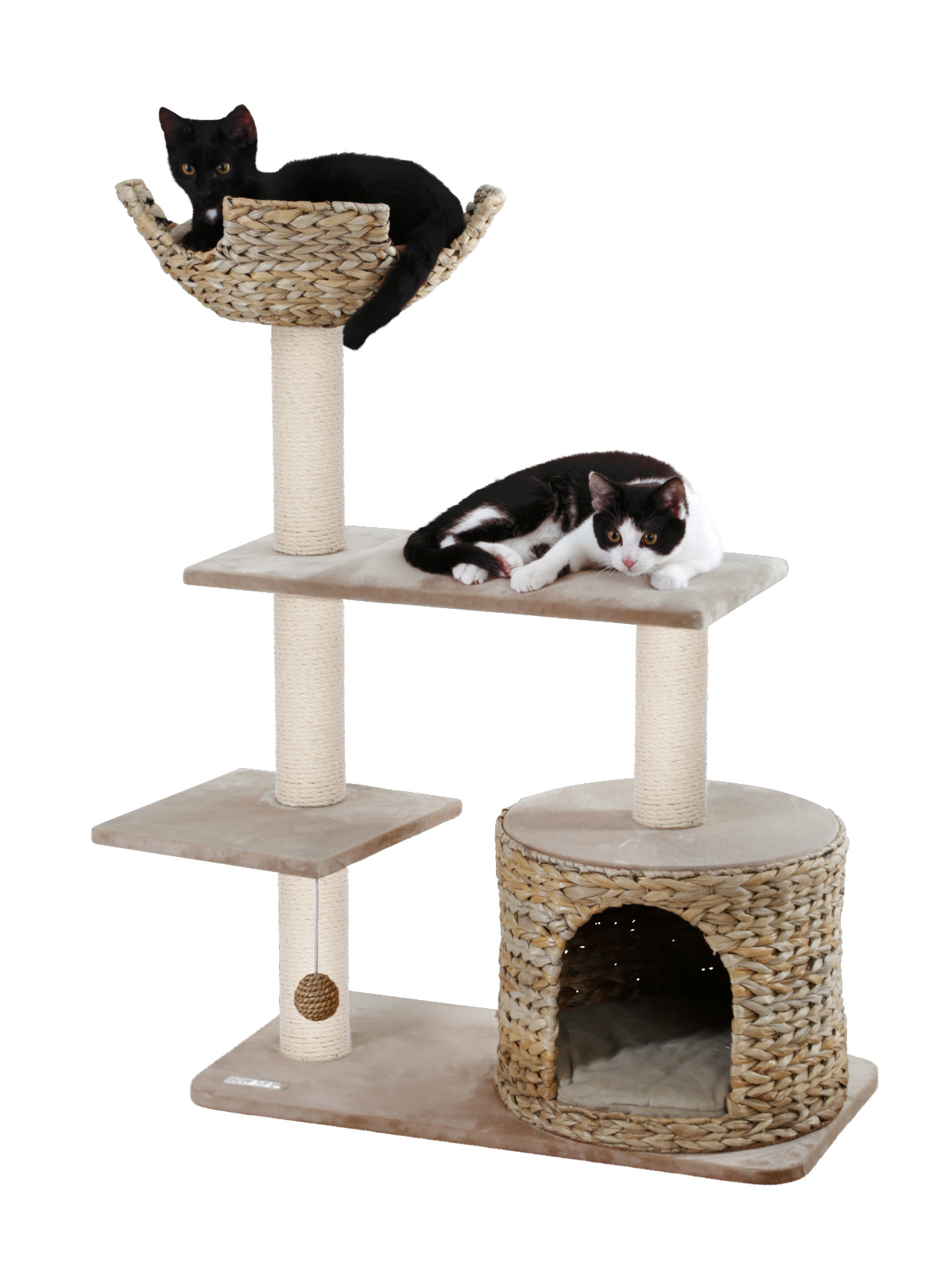 Kerbl Pet Jade albero tiragraffi gatto foglia banana con cuccia