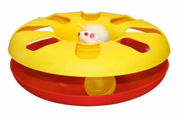 Kerbl Pet Racing Wheel pista gioco gatto con pallina e topo