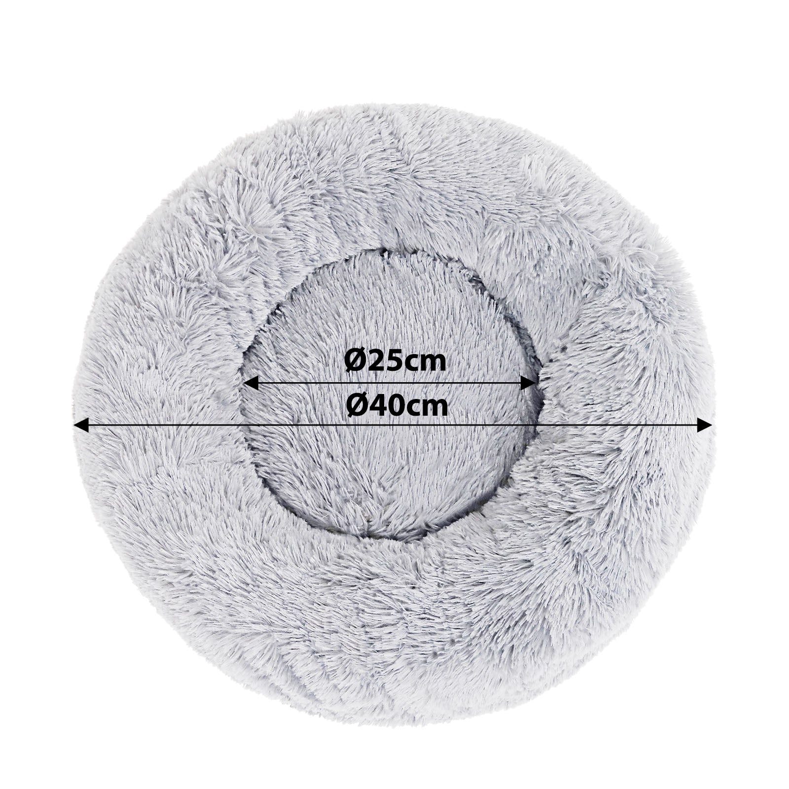 Lionto Katzenbettchen cuccia gatto donut peluche grigio scuro 60 cm