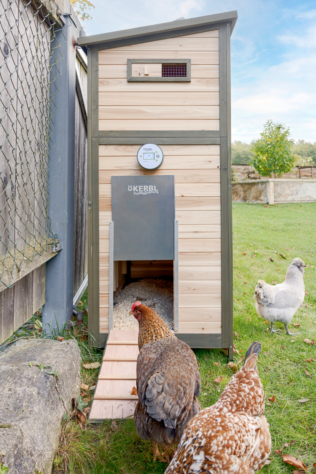 Kerbl Pet Duo Pro porta pollaio automatica con sensore luce