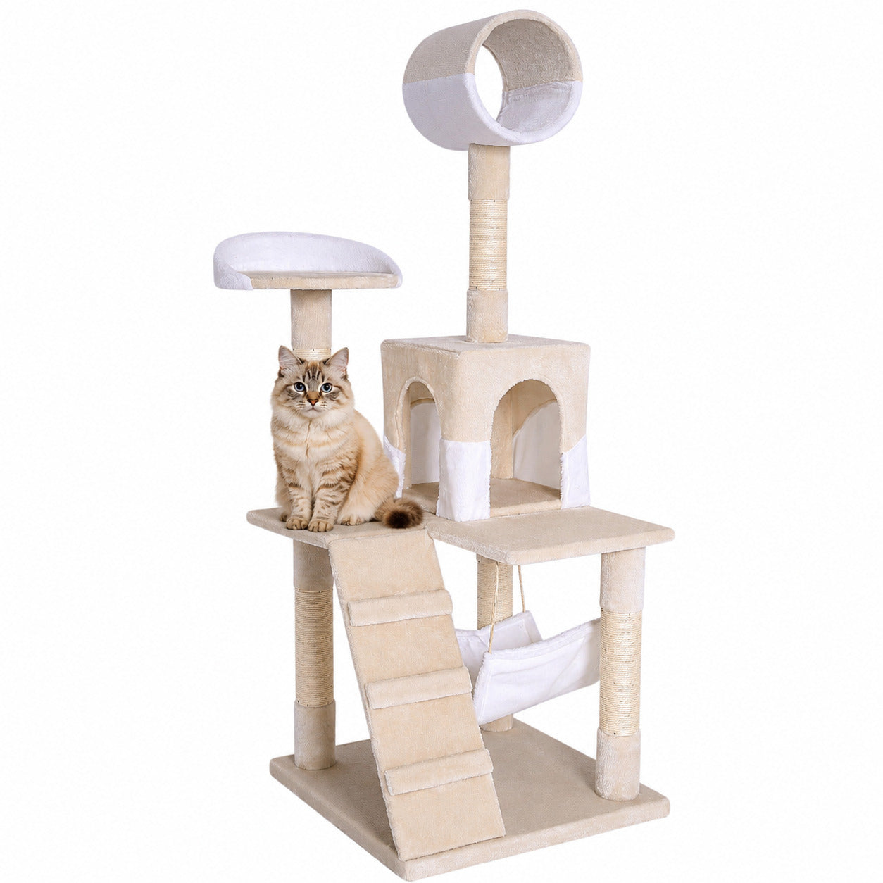 Lionto Katzenkratzbäume tiragraffi gatto beige 133 cm sisal