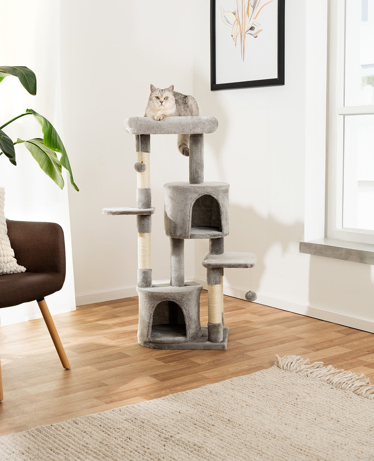 Lionto Katzenkratzbäume tiragraffi 115 cm beige con cu affection