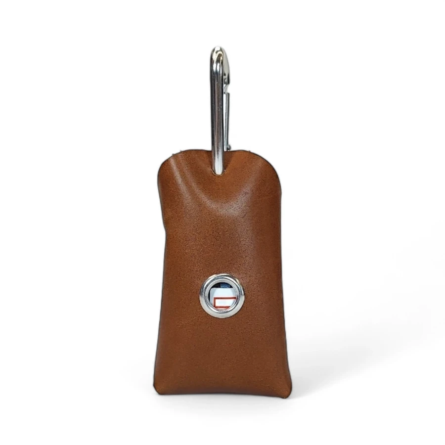 Toscani Gadget porta sacchetti cani in pelle bovina con moschettone