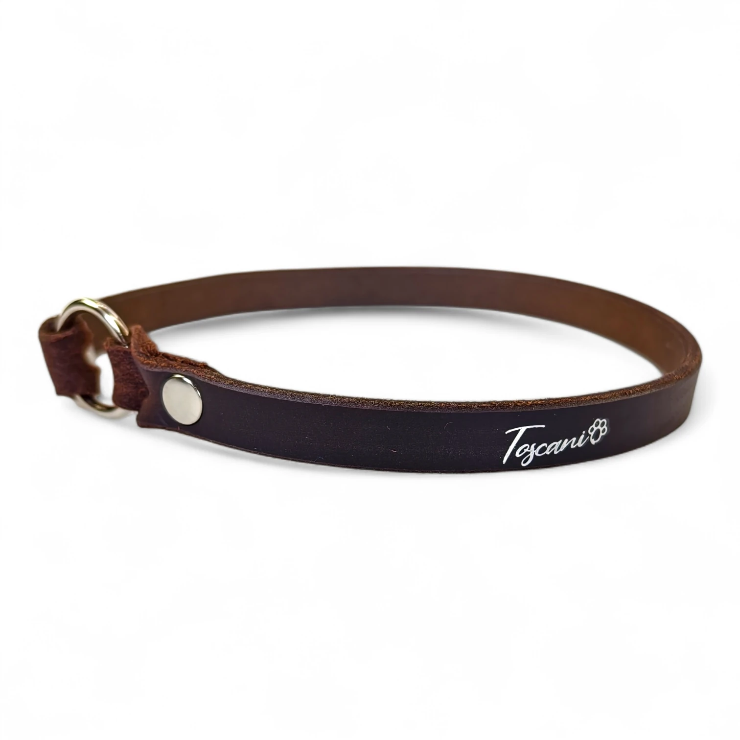 Toscani Cuoio Collare porta medaglietta cuoio 13mm leggero