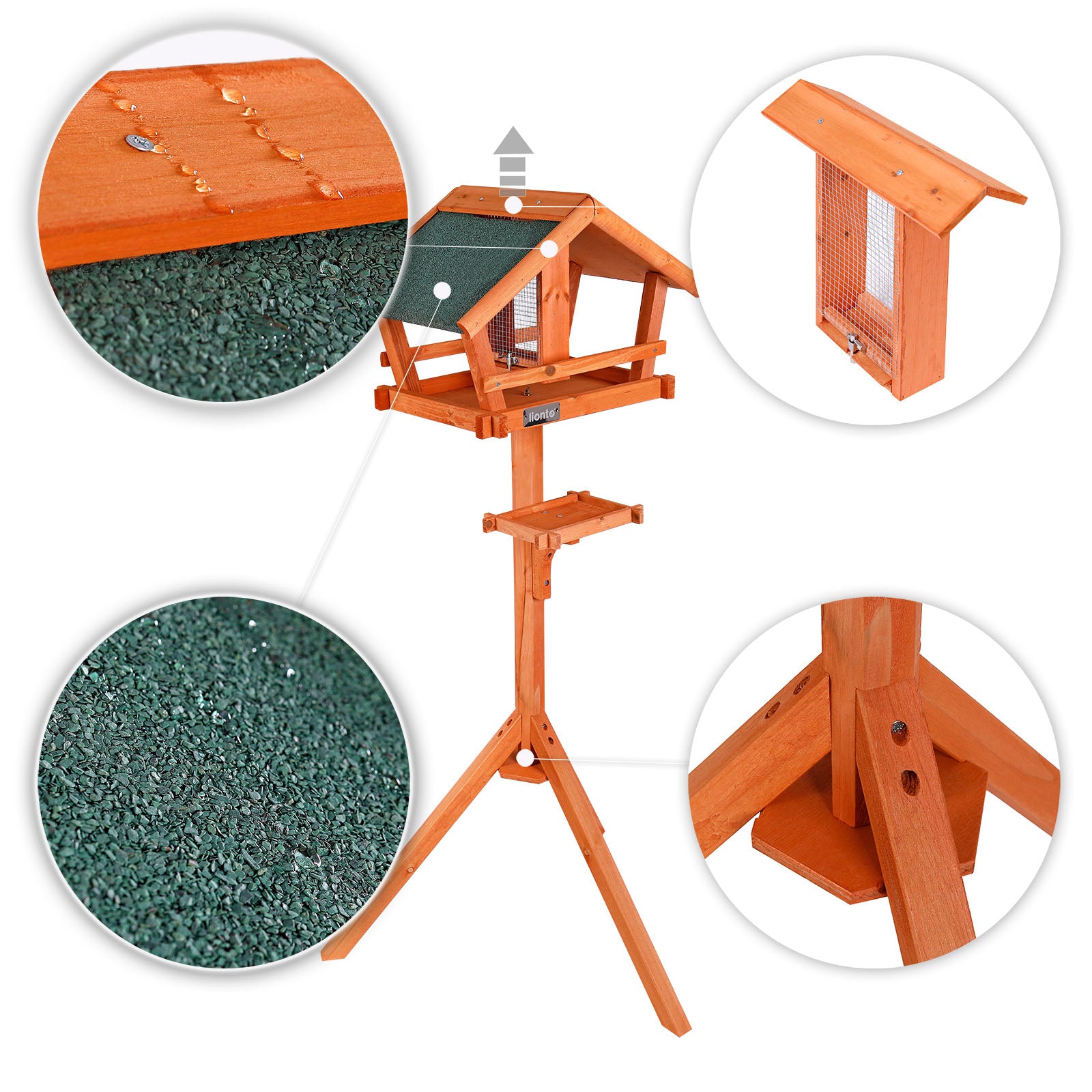 Lionto Vögel Vogelhaus Mangiatoia Uccelli Legno 120 cm