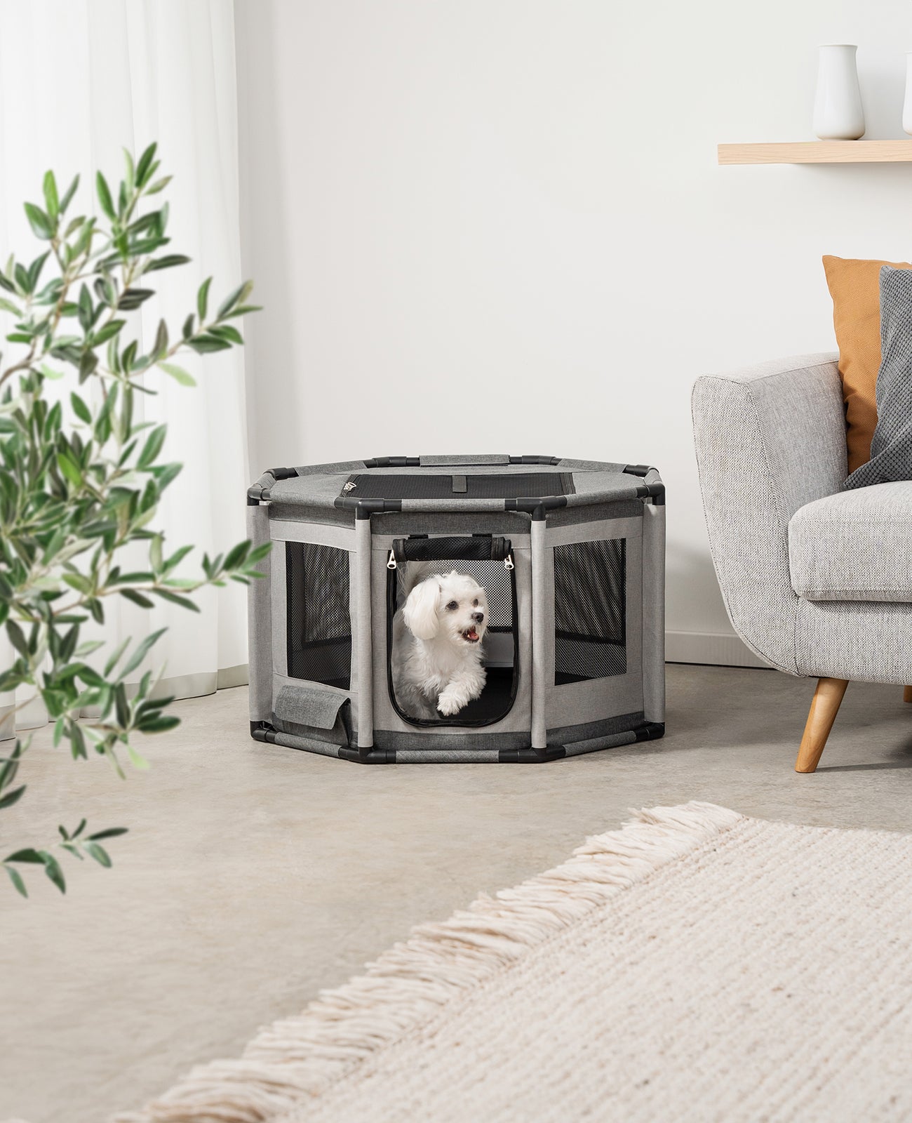 Lionto Welpenausstattung box cuccioli 112x112x62 cm tessuto