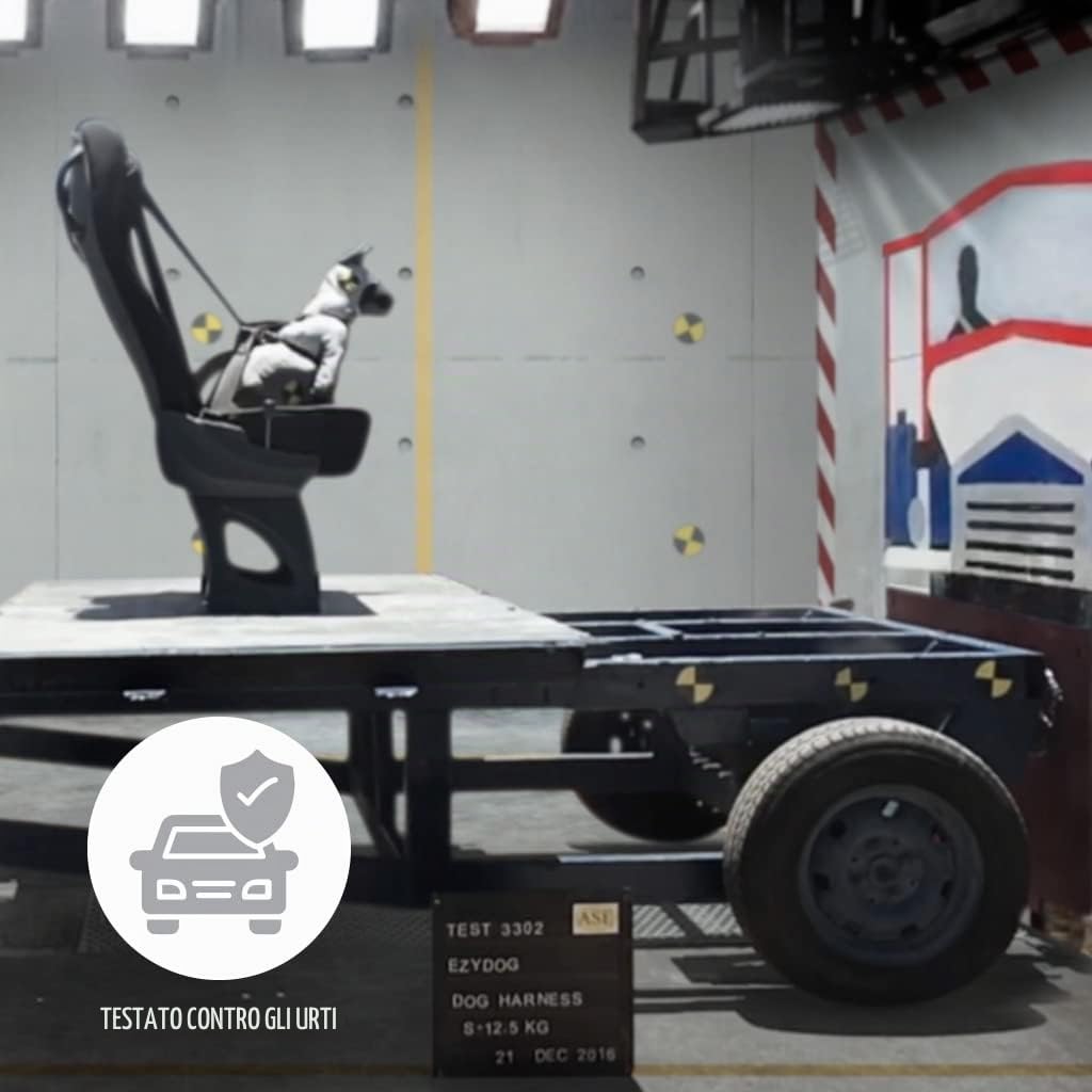 EzyDog Travel Drive Pettorina Auto Cane S Nero Crash-Test