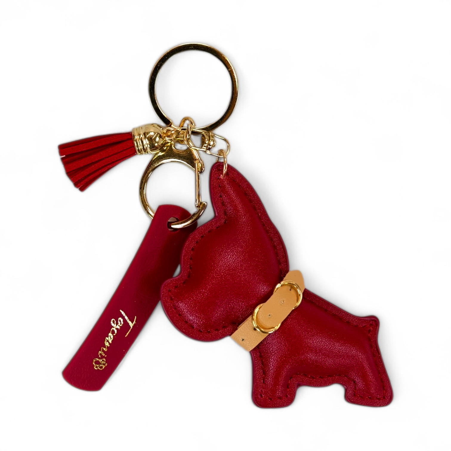 Toscani Gadget portachiavi cagnolino ecopelle vino