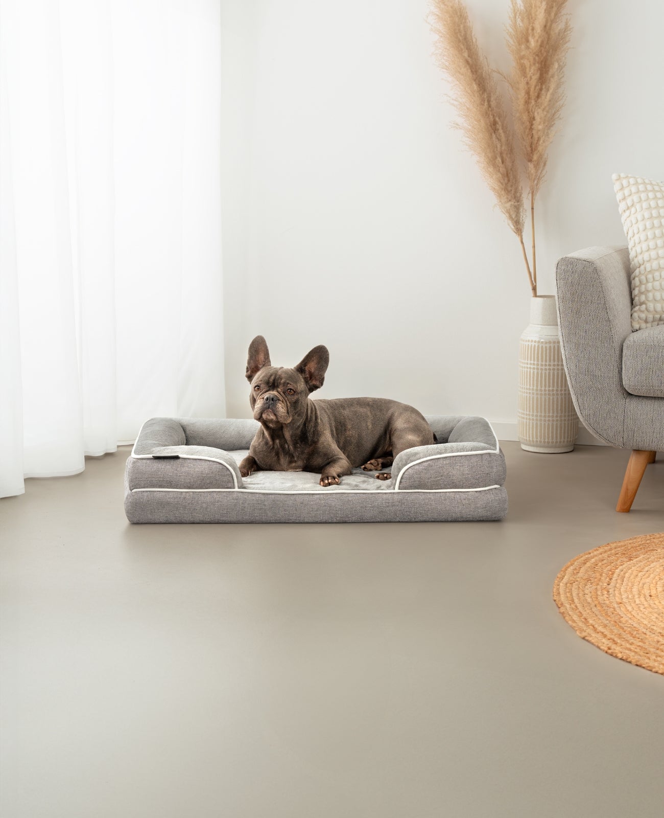 Lionto Hundebetten cuccia cane 122x89x20 cm grigia ortopedica