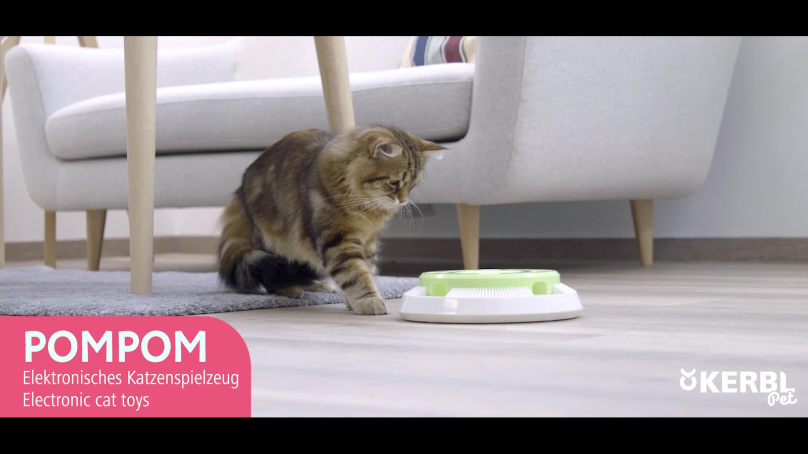 Kerbl Pet Pompom gioco gatto elettronico piuma rotante