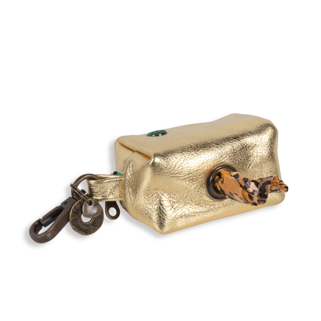 Dog with a Mission Bling porta sacchetti cane pelle oro
