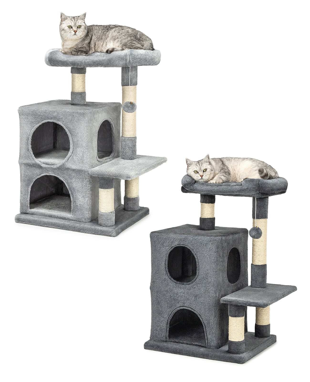 Lionto Katzenkratzbäume tiragraffi gatto 80 cm grigio chiaro