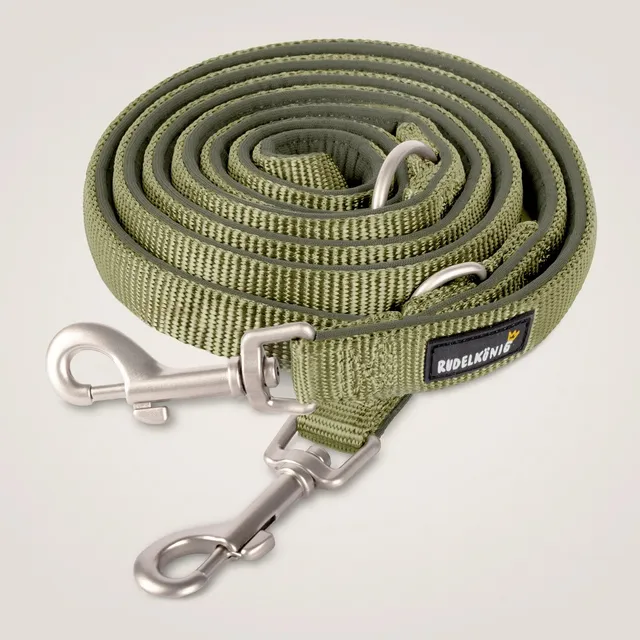 Rudelkönig Bella Guinzaglio Cane Khaki 20mm Neoprene