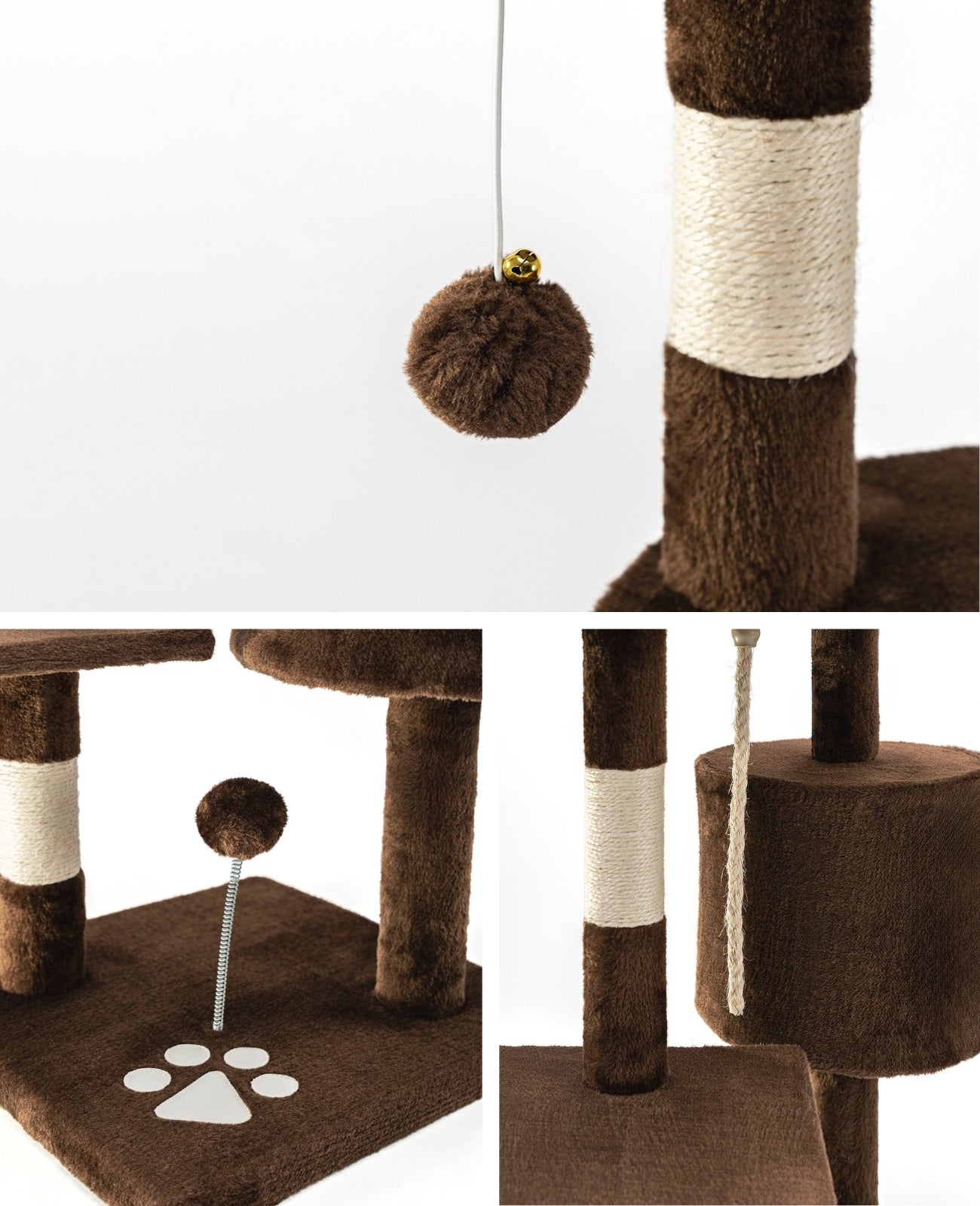 Lionto Tiragraffi per Gatti 112 cm Beige Sisal con Cuccia