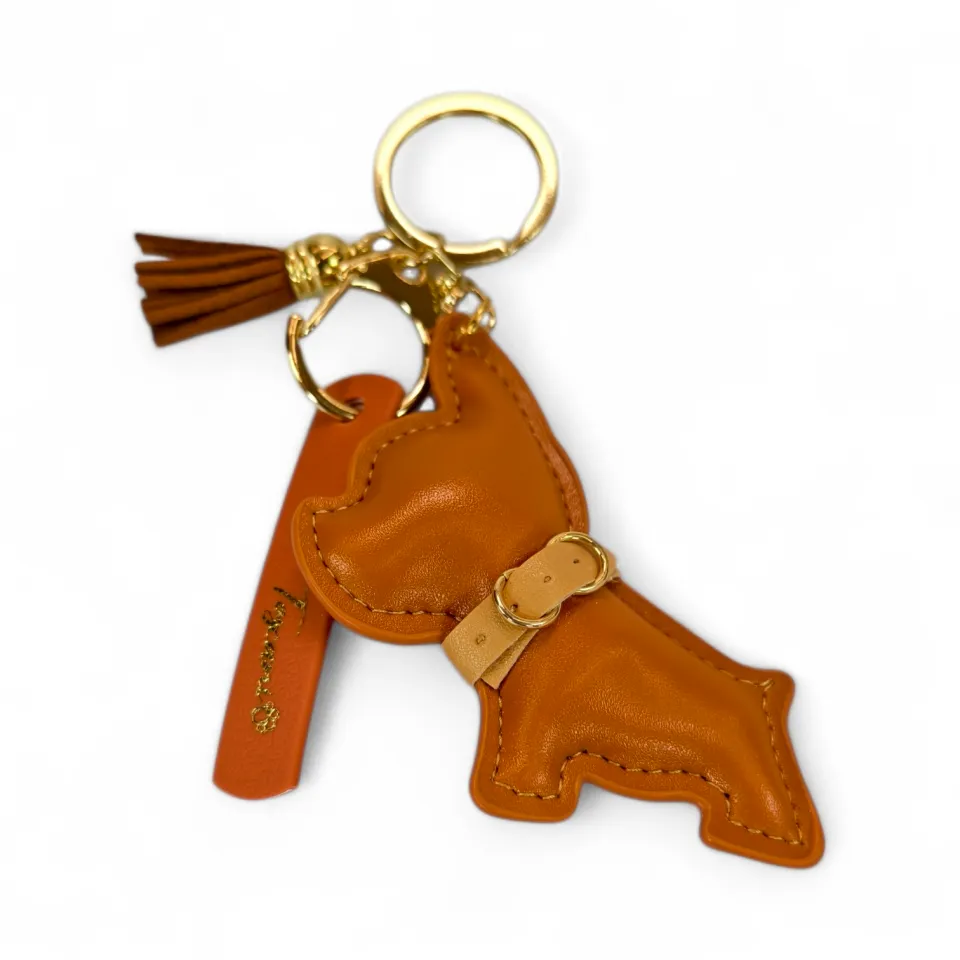 Toscani Gadget portachiavi cagnolino ecopelle mattone