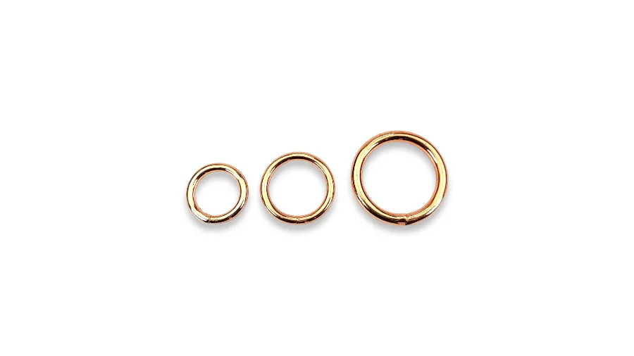 Toscani Anelli Tondi Anelli Zinco Oro Rosa Saldati per Collari
