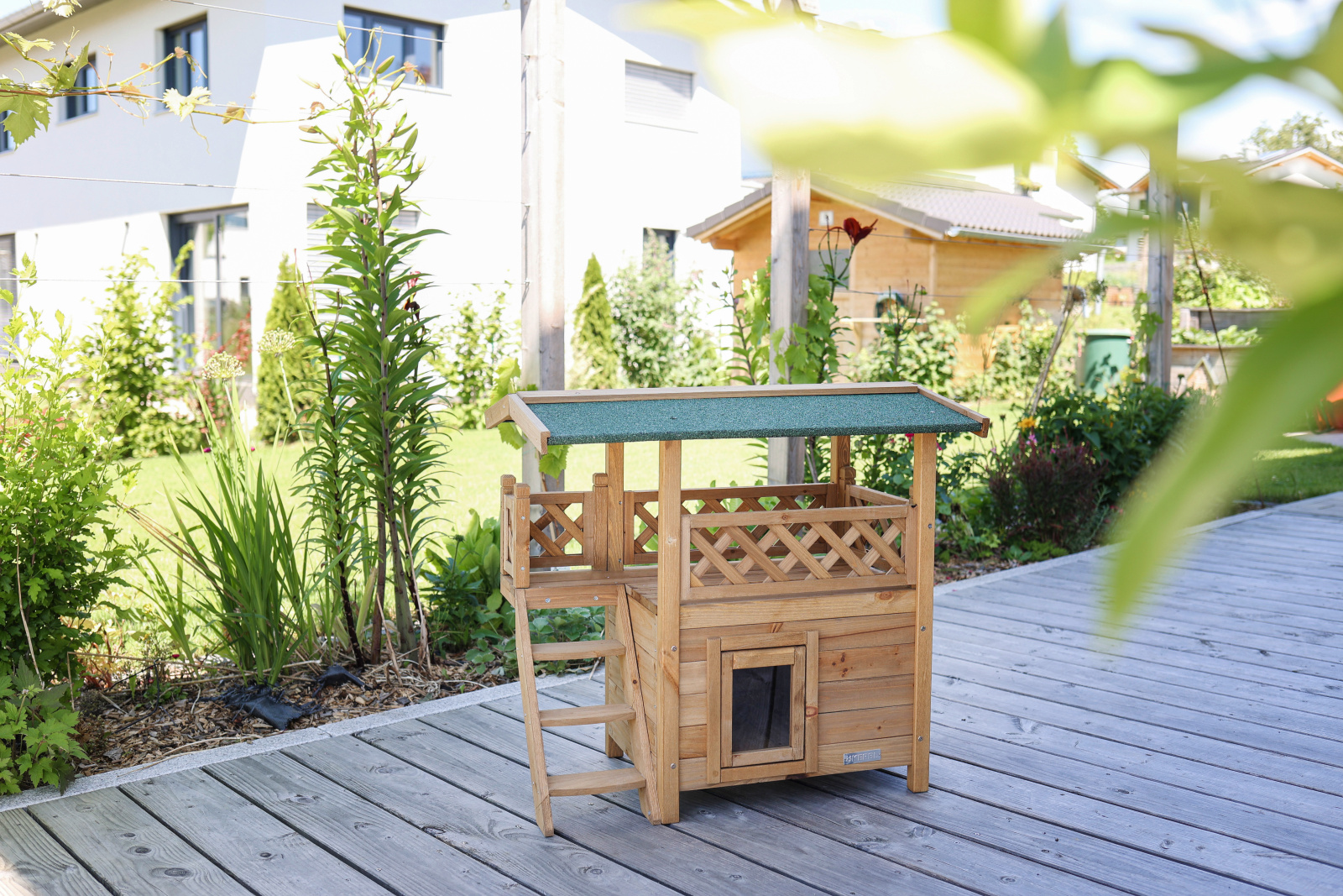 Kerbl Pet Cat Lodge casetta gatto esterno legno veranda