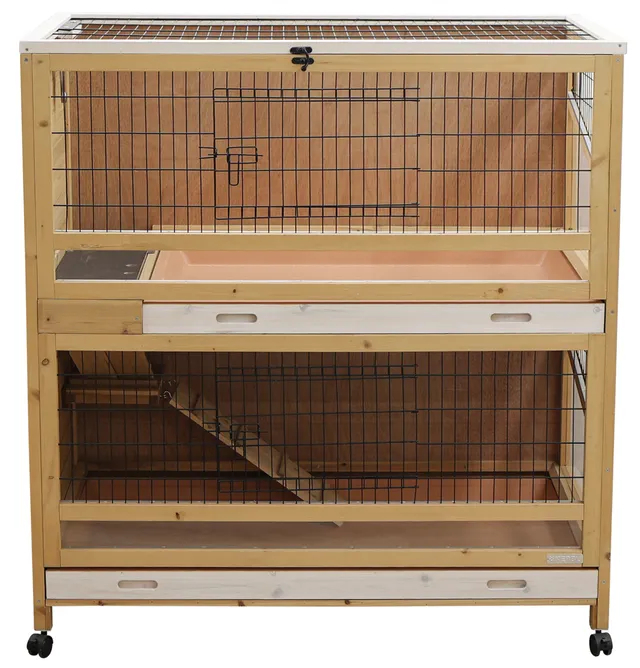 Kerbl Pet Indoor Deluxe gabbia conigli due piani con ruote