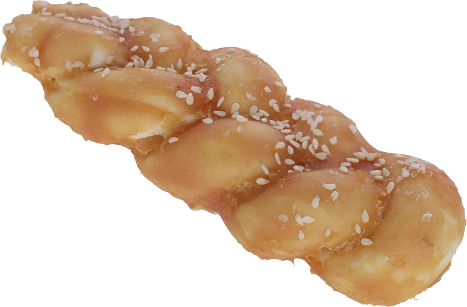 Kerbl Pet Rawhide Plait snack cane treccia pollo sesamo
