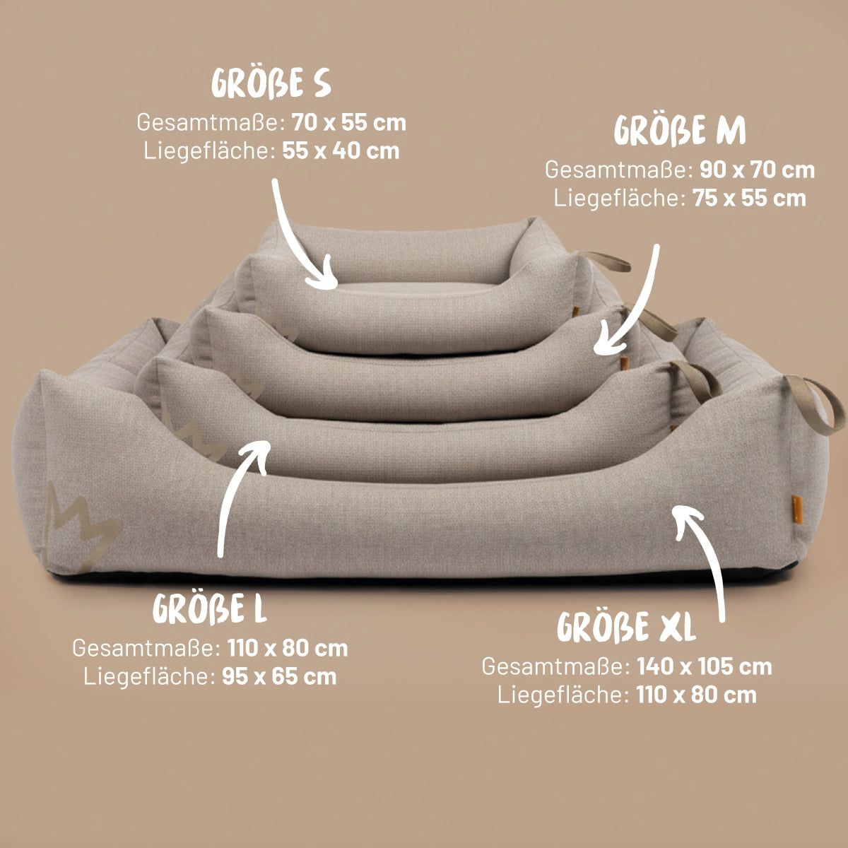 Rudelkönig Hundebetten Koye cuccia cane M Beige ortopedica