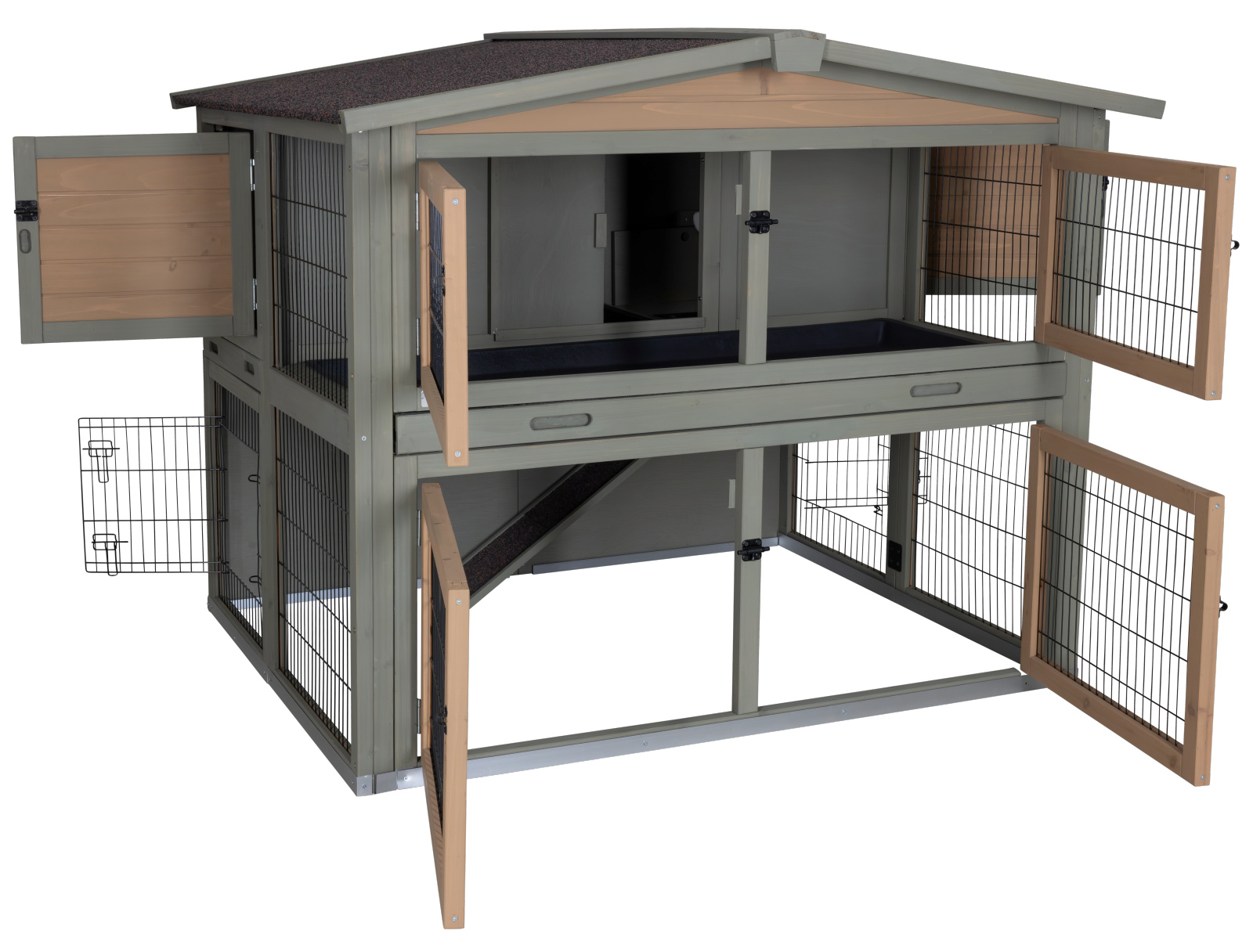 Kerbl Rodent House Suite conigliera legno due piani con recinto