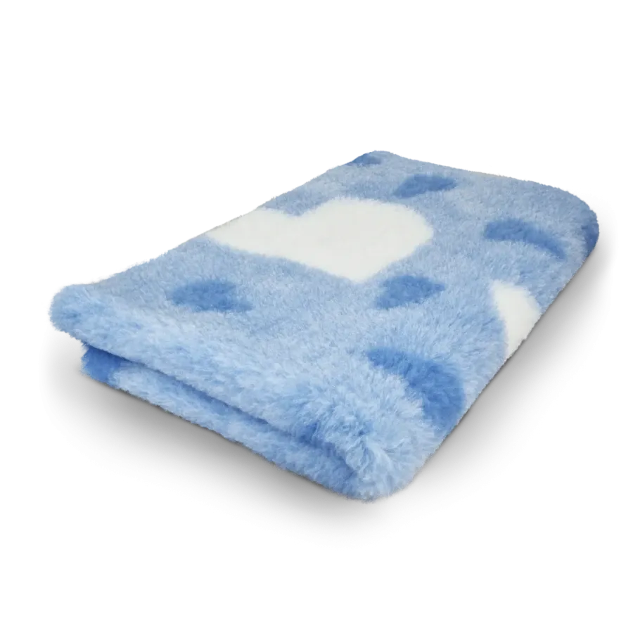 Toscani Vet Bed tappeto animali azzurro cuori pelo 28 mm antiscivolo