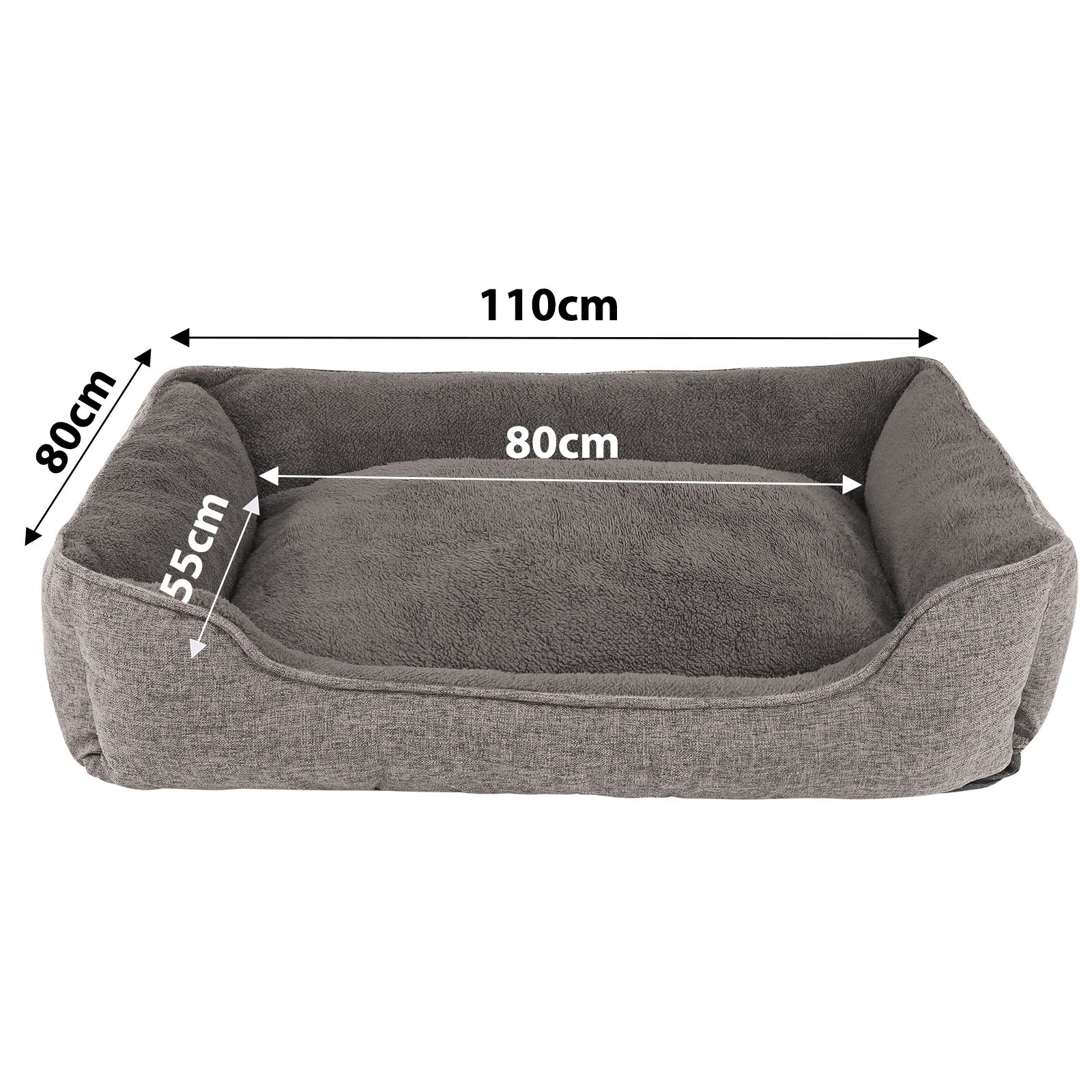 Lionto Katzenbettchen divano gatto sfoderabile grigio 75x60 cm