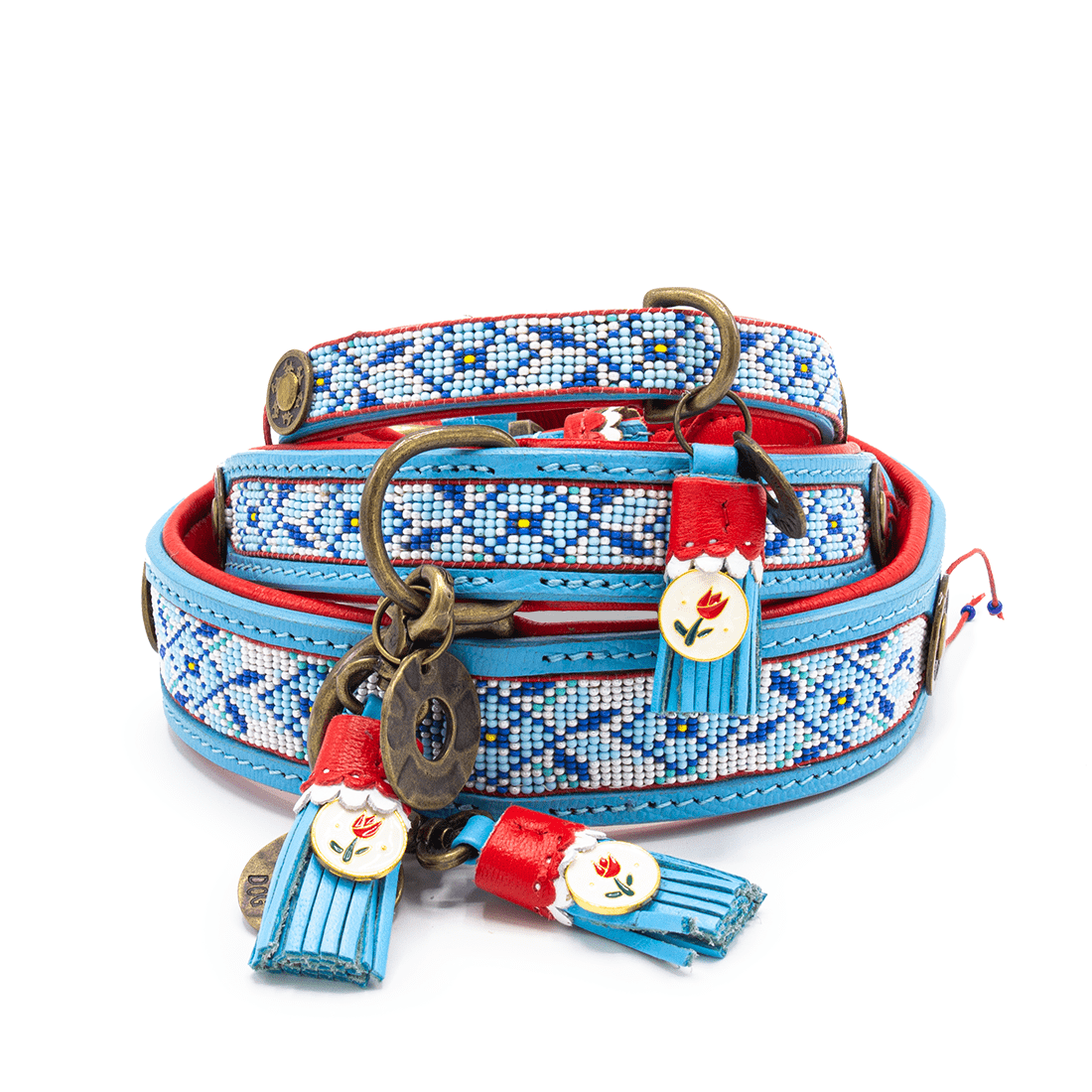 Dog with a Mission Dutchie collare cane perline azzurro XL 48-57 cm